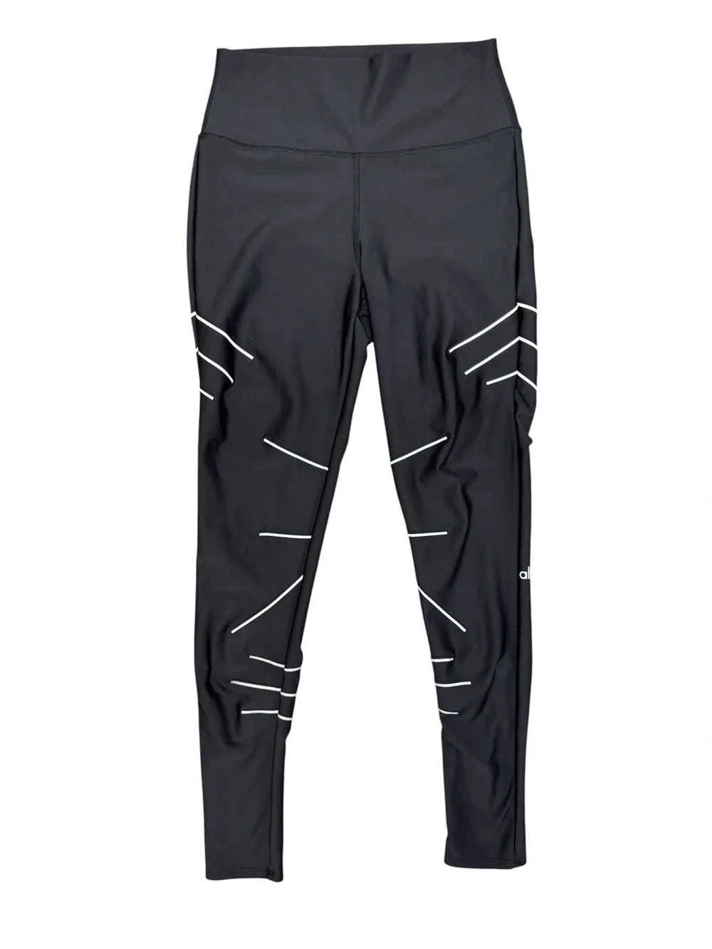 ALO Yoga High-Waisted Sequence Glow in the Dark Leggings Black Large Workout Gym